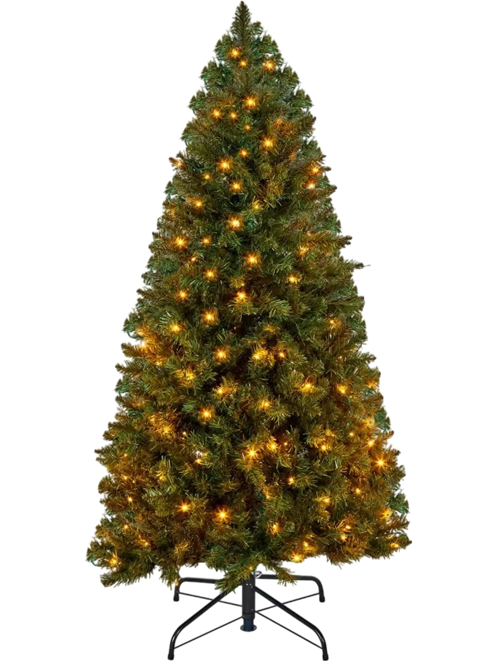 VEVOR Christmas Tree, 4ft Prelit Artificial Xmas Tree, Full Holiday Decor Trees with 120 Warm White LED Lights, 8 Lighting Modes, 539 Branch Tips & Sturdy Metal Base for Home Party Office Decoration