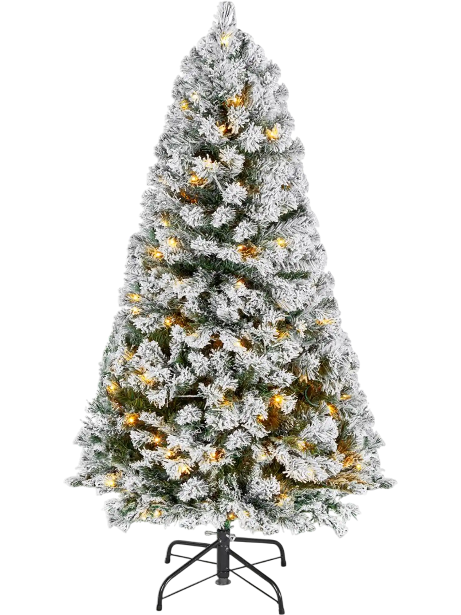 Vevor Christmas Tree 4' Prelit Flocked Artificial Tree with Warm White LED Lights New