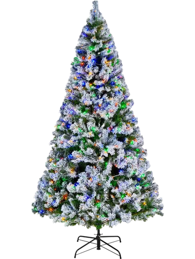 Vevor Christmas Tree 7.2' Prelit Flocked Artificial with 470 LED Lights New