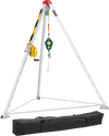 VEVOR Confined Space Tripod Kit, Heavy Duty Rescue Tripod Lifting Hoist 1200 lbs Winch, 4.1 ft Adjustable Legs, 65 ft Cable Portable Kit, 32.8 ft Fall Protection, 4.40-7.05 ft Working Height