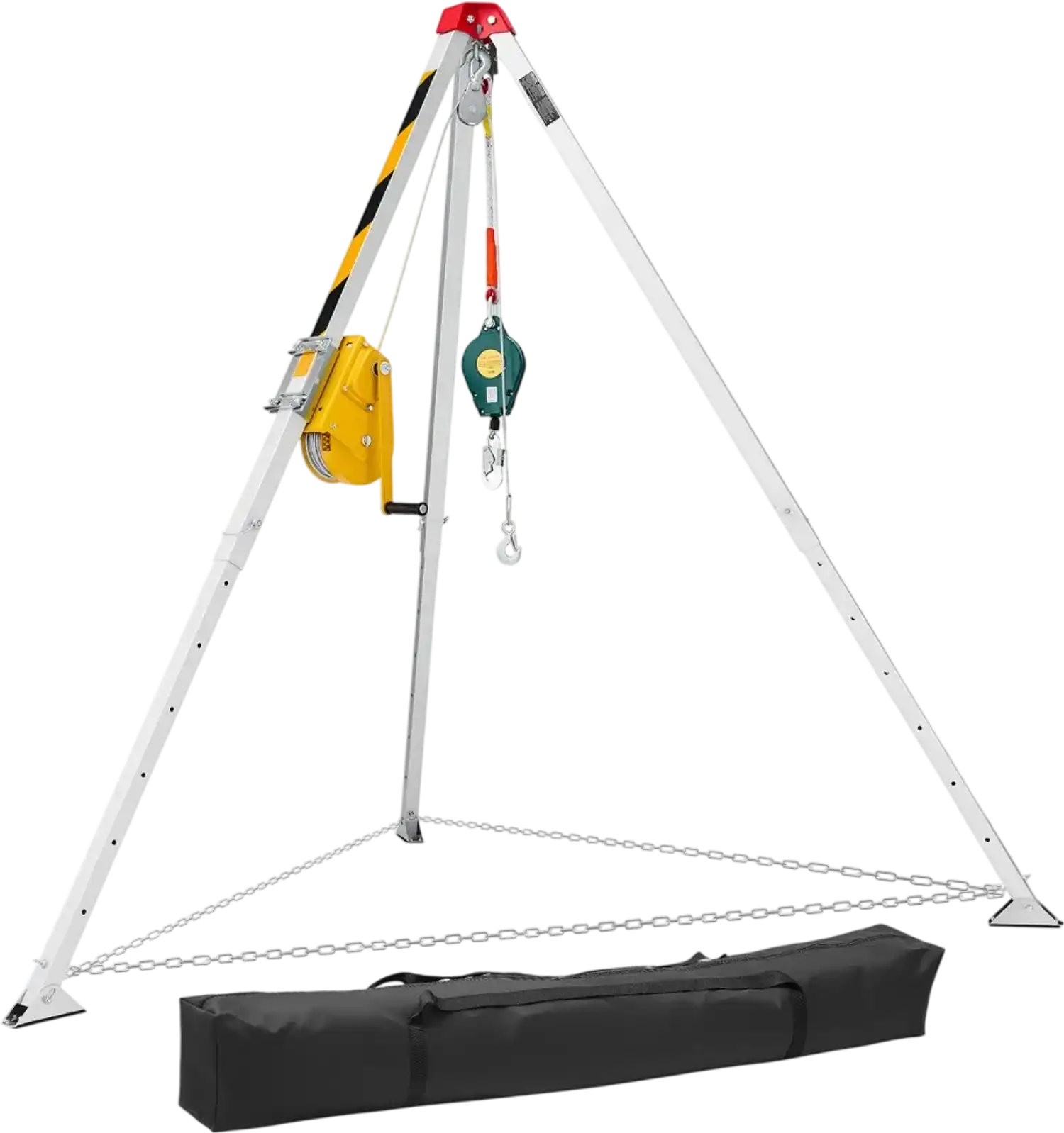 Vevor Confined Space Tripod Kit Heavy-Duty Rescue Tripod with 2,600 lbs Winch, 98.5' Cable & Fall Protection New
