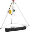 VEVOR Confined Space Tripod Kit, Heavy Duty Rescue Tripod Lifting Hoist 2600 lbs Winch, 4.76 ft Adjustable Legs, 98.5 ft Cable Portable Kit, 32.8 ft Fall Protection, 5.25-8.04 ft Working Height
