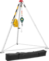 VEVOR Confined Space Tripod Kit, Heavy Duty Rescue Tripod Lifting Hoist 1800 lbs Winch, 4.1 ft Adjustable Legs, 65 ft Cable Portable Kit, 32.8 ft Fall Protection, 4.40-7.05 ft Working Height