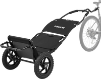VEVOR Bike Cargo Trailer 60 lbs Load 3-in-1 Bicycle Wagon Cart Folding, Backpack/Trailer/Pushcart Mode with 12-Inch Wheels, Foldable Carbon Steel Frame, Fits 22-28 in Bike Wheels, for Carrying Cargo
