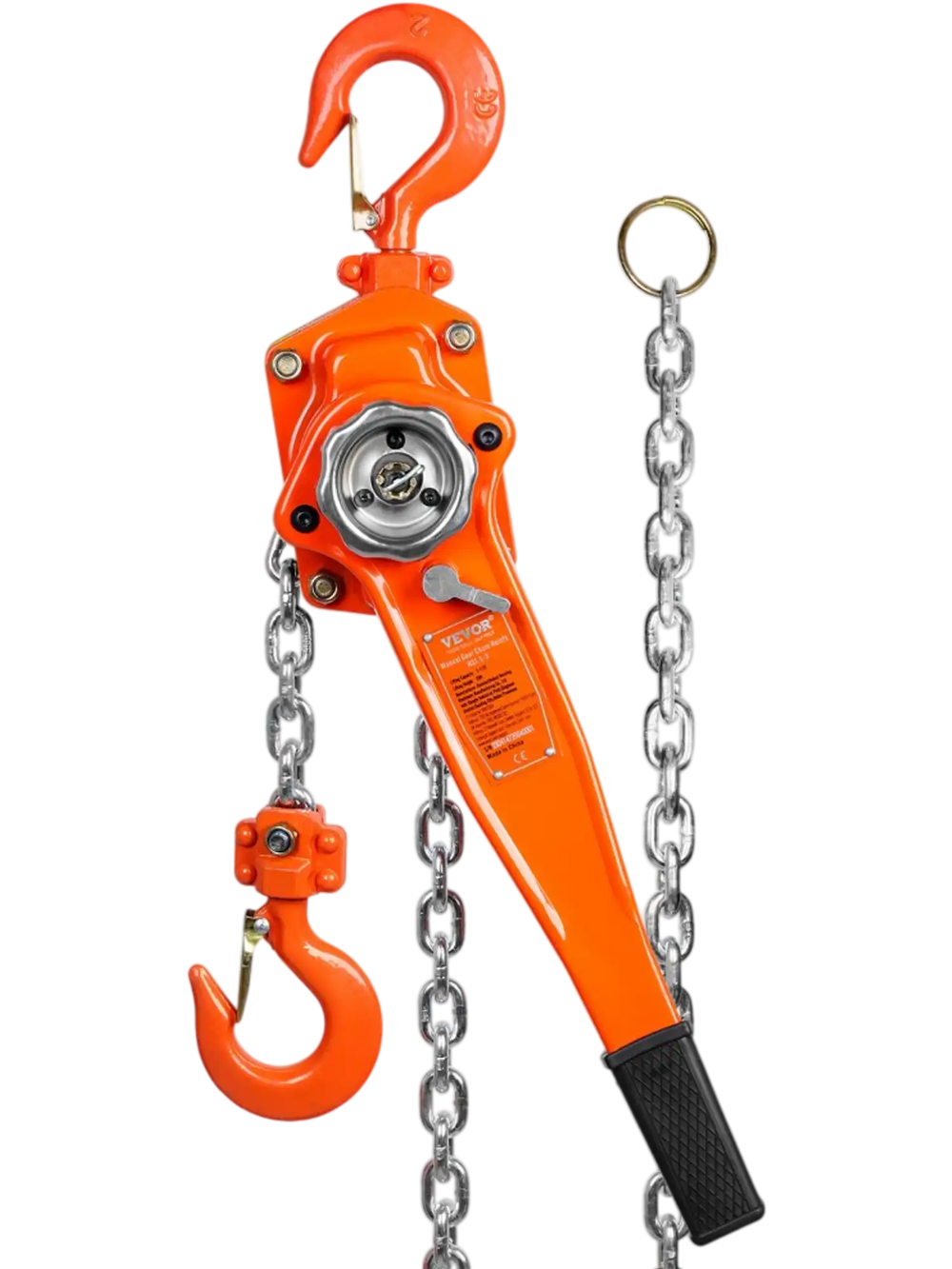 VEVOR Manual Lever Chain Hoist, 1-1/2 Ton 3300 lbs Capacity 20 FT Come Along, G80 Galvanized Carbon Steel with Weston Double-Pawl Brake,Auto Chain Leading & 360° Rotation Hook, for Garage Factory Dock
