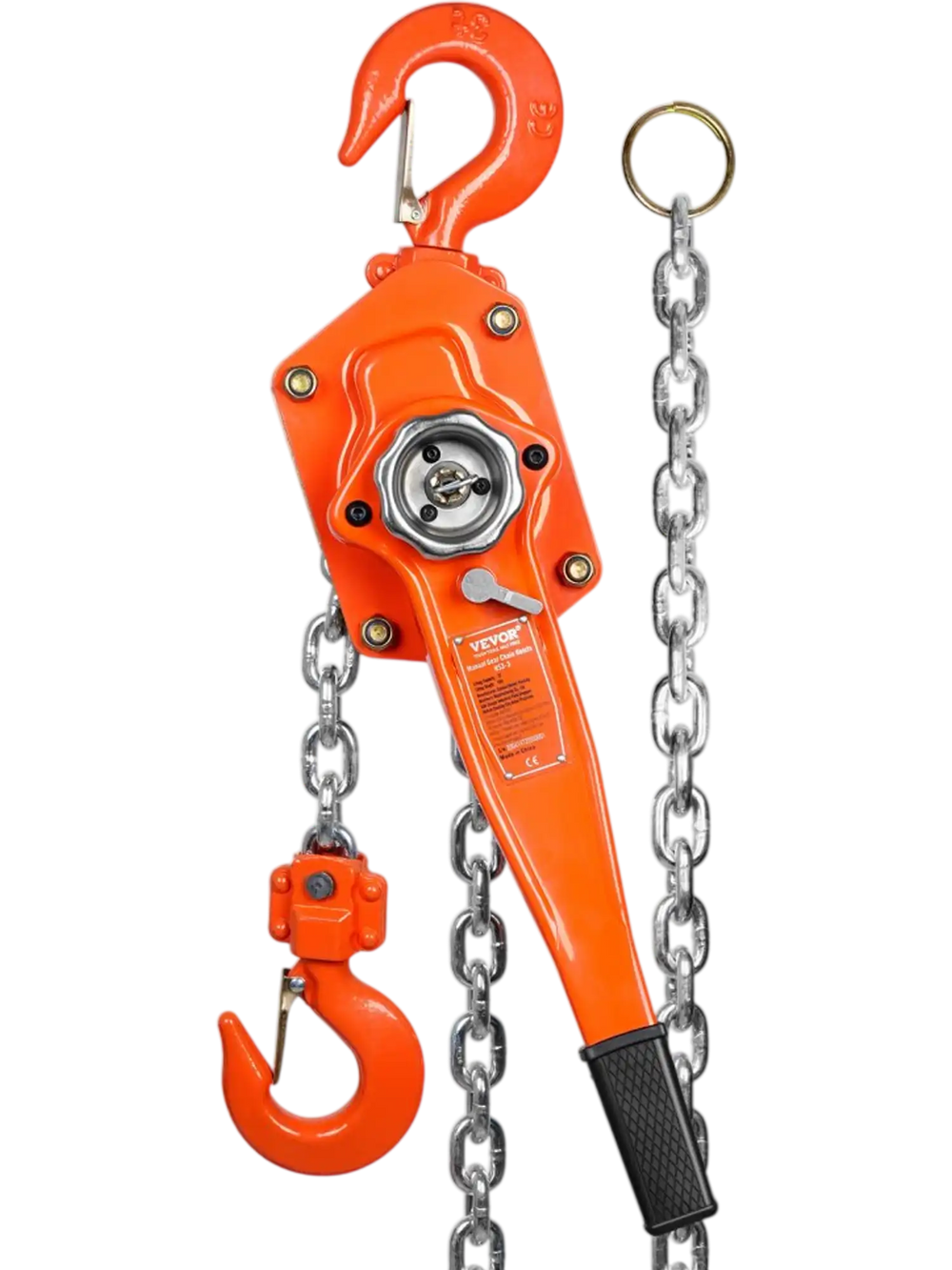 VEVOR Manual Lever Chain Hoist, 3 Ton 6600 lbs Capacity 10 FT Come Along, G80 Galvanized Carbon Steel with Weston Double-Pawl Brake, Auto Chain Leading & 360° Rotation Hook, for Garage Factory Dock
