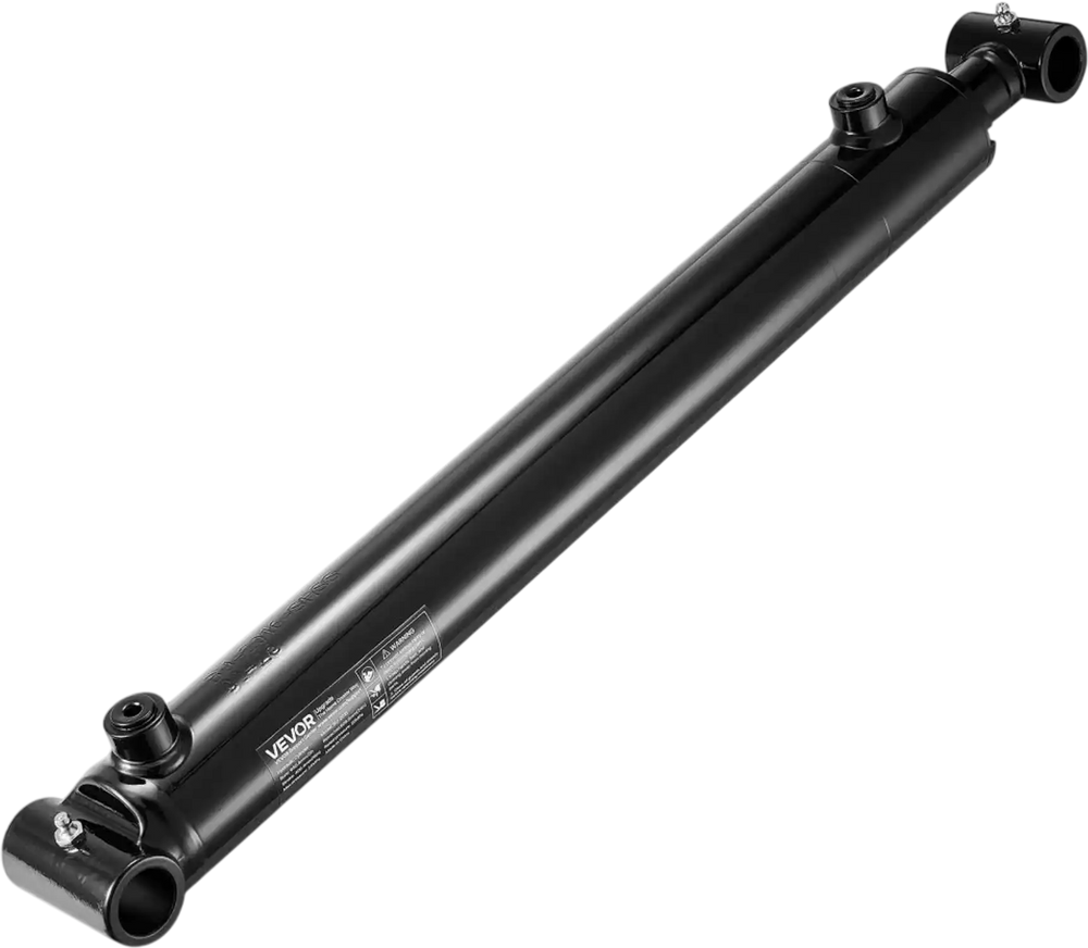 VEVOR Double Acting Hydraulic Cylinder, 2" Bore x 16" Stroke, Max 3500PSI Hydraulic Cylinder, Heavy-Duty Welded Cross Tube Cylinders with 1" Pin Hole & SAE #6 Port for Agricultural Machinery, Tractors
