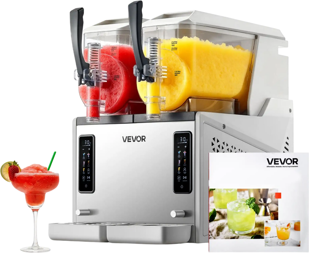 Vevor Slushy Machine Dual 3L Tank Frozen Drink Maker Self-Cleaning 450 – FactoryPure