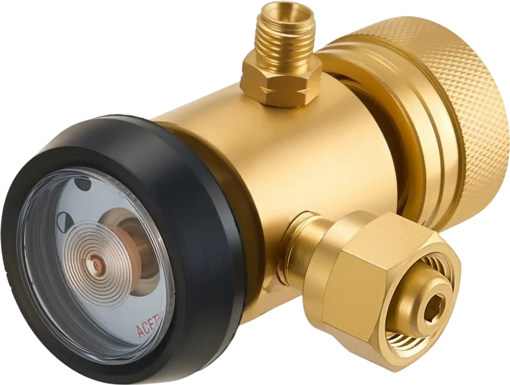 VEVOR CGA200 Acetylene Regulator for Small MC Tanks, AR-MC Air Acetylene Regulator Gauge with 3/8"-24 LH Outlet Connection, Heavy-Duty Brass Body for Welding Brazing Applications