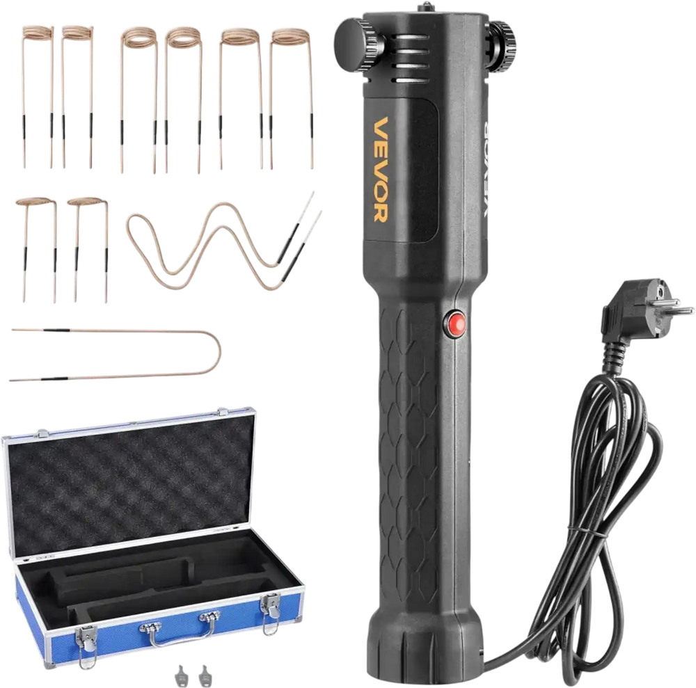VEVOR Induction Heater Bolt Removal, 1100W 110V Magnetic Induction Heater Kit, Handheld Nut Buster Tool, Mini Heating Machine for Rusty Screw Removing, Car Garage Repairing Tools with 10 Coil and Box