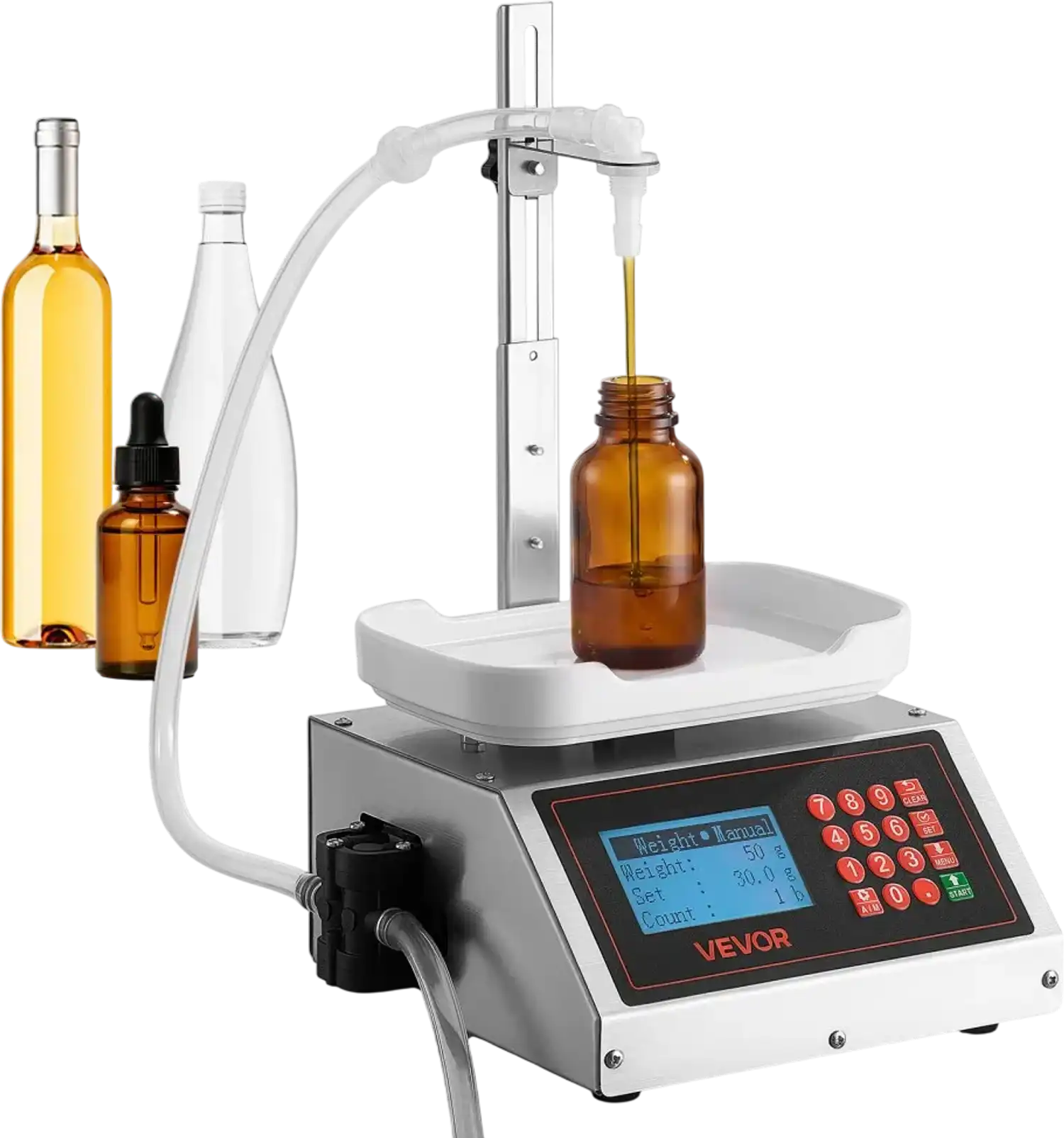 Vevor Liquid Filling Machine Automatic Bottle Filler 10-1000g New
