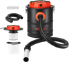VEVOR Ash Vacuum 4 Gallon, 1200W Powerful Fireplace Cleaner Steel Body, for Fireplaces, Pellet Stoves, Wood Stoves, Fire Pits, Grills, Double Stage Filtration System, 4 FT Hose, Black & Orange