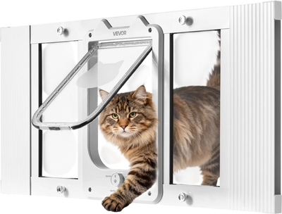 VEVOR Cat Door for Window, Adjustable to Fit Window Width 27