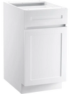VEVOR White Shaker Base Cabinet with Drawer, 18-Inch Unassembled Drawer Base Cabinet, 18" W x 24" D x 34.5" H Ready to Assemble Cabinet with Soft-Close Door and Adjustable Shelf, for Home Office