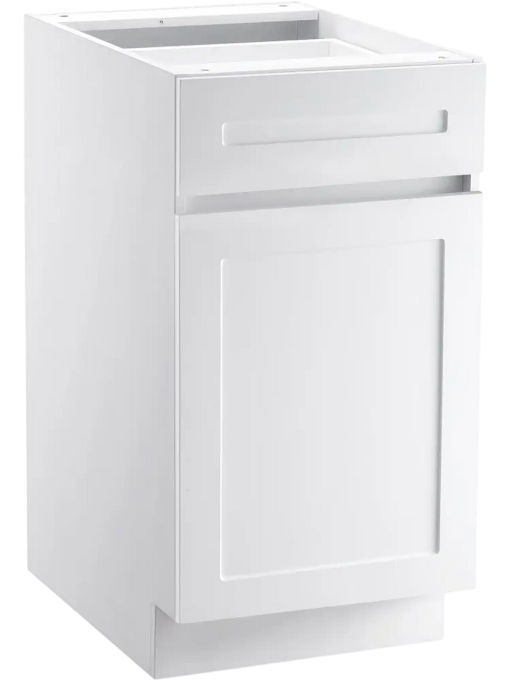 VEVOR White Shaker Base Cabinet with Drawer, 18-Inch Unassembled Drawer Base Cabinet, 18" W x 24" D x 34.5" H Ready to Assemble Cabinet with Soft-Close Door and Adjustable Shelf, for Home Office