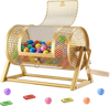 VEVOR Raffle Ticket Spinner, 11.6" x 6.6" Holds 2500 Tickets or 100 Ping Pong Balls, Raffle Drum Lottery Spinning Cage with Reinforced Handle, Stable Triangular Stand, for Events and Gatherings, Gold