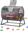 VEVOR Raffle Ticket Spinner, 16.1" x 11.9" Holds 5000 Tickets or 200 Ping Pong Balls, Raffle Drum Lottery Spinning Cage with Reinforced Handle, Stable Triangular Stand, for Events, Gatherings, Black
