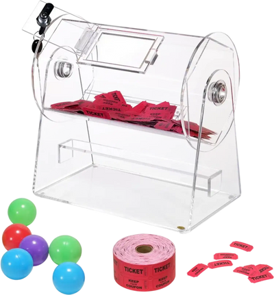 Vevor Raffle Drum Acrylic Ticket Spinning Cage Transparent 12