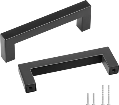 VEVOR 30 Pack Cabinet Pulls, 3.86in / 96mm Center to Center Slim Square Kitchen Cabinet Drawer, Stainless Steel Modern Kitchen Cupboard Door Handles for Kitchen Bathroom Bar Hardware Matte Black