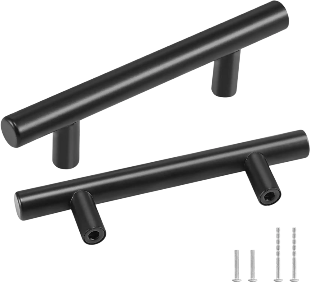 VEVOR 30 Pack Cabinet Pulls, 3in / 76mm Center to Center Slim Kitchen Cabinet Drawer, Stainless Steel Modern Kitchen Cupboard Door Handles for Kitchen Bathroom Bar Hardware Matte Black