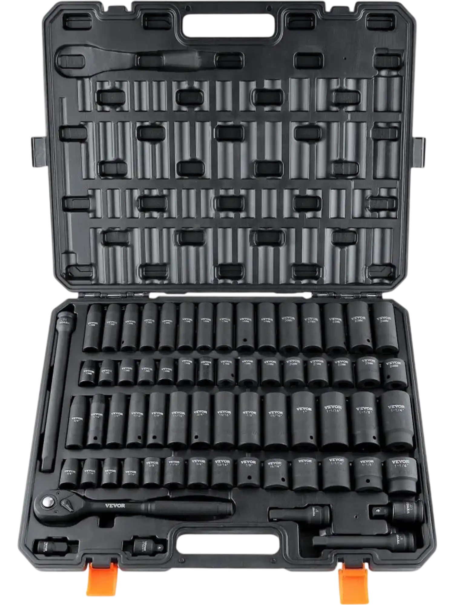 Vevor Impact Socket Set 1/2" Drive 65-Piece SAE and Metric Cr-V Alloy Steel with Storage Case New
