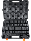 VEVOR 1/2" Drive Impact Socket Set, 65 Piece Socket Set SAE 3/8" to 1-1/4" and Metric 10-24mm, 6 Point Cr-V Alloy Steel for Auto Repair, Rugged Construction, Easy-to-Read Size Markings, Storage Case