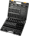 VEVOR Impact Socket Set 1/2 Inches 43 Piece Impact Sockets, Standard Socket Assortment, 1/2 Inches Drive Socket Set 6-Point Sockets Metric 9-30mm (Standard/Deep)