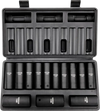 VEVOR 1/2" Drive Impact Socket Set, 13 Piece Deep Socket Set Metric 10-24mm, 6 Point CR-V Alloy Steel for Auto Repair, Easy-to-Read Size Markings, Rugged Construction, Includes Storage Case