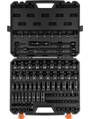 VEVOR Impact Socket Set, 3/8" Drive, 90-Piece Socket Set, 6 Point Sockets, SAE 1/4"-3/4" and Metric 6-19 mm, Easy to Identify, with Adapters, Sturdy Storage Case, Cr-Mo Alloy Steel for Vehicles Repair