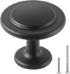 VEVOR Cabinet Knobs, 30 Pack, 1.22 Inch Black Zinc Alloy Drawer Pulls & Door Handles, Mushroom Kitchen Solid Knobs Dresser Handles, Cupboard Hardware with Screws for Bathroom Closet Cabinets Drawers