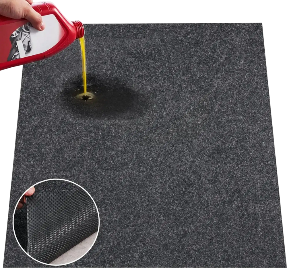 VEVOR Waterproof Garage Floor Mat for Under Car, Non-slip 6.6'x8.5' Compact Size Heavy Duty Containment Mat, Protects Garage Floor from Water, Mud and Oil, For Garages,Greenhouses,Entrance