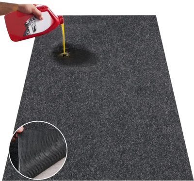 VEVOR Garage Floor Mat, 7.4'x17' Waterproof Protection from Water,Snow, Rain,Mud and Oil for Cars, Non-slip Heavy Duty Containment Mat with TPE Anti-Leak Backing & Easy to Clean & Cuttable