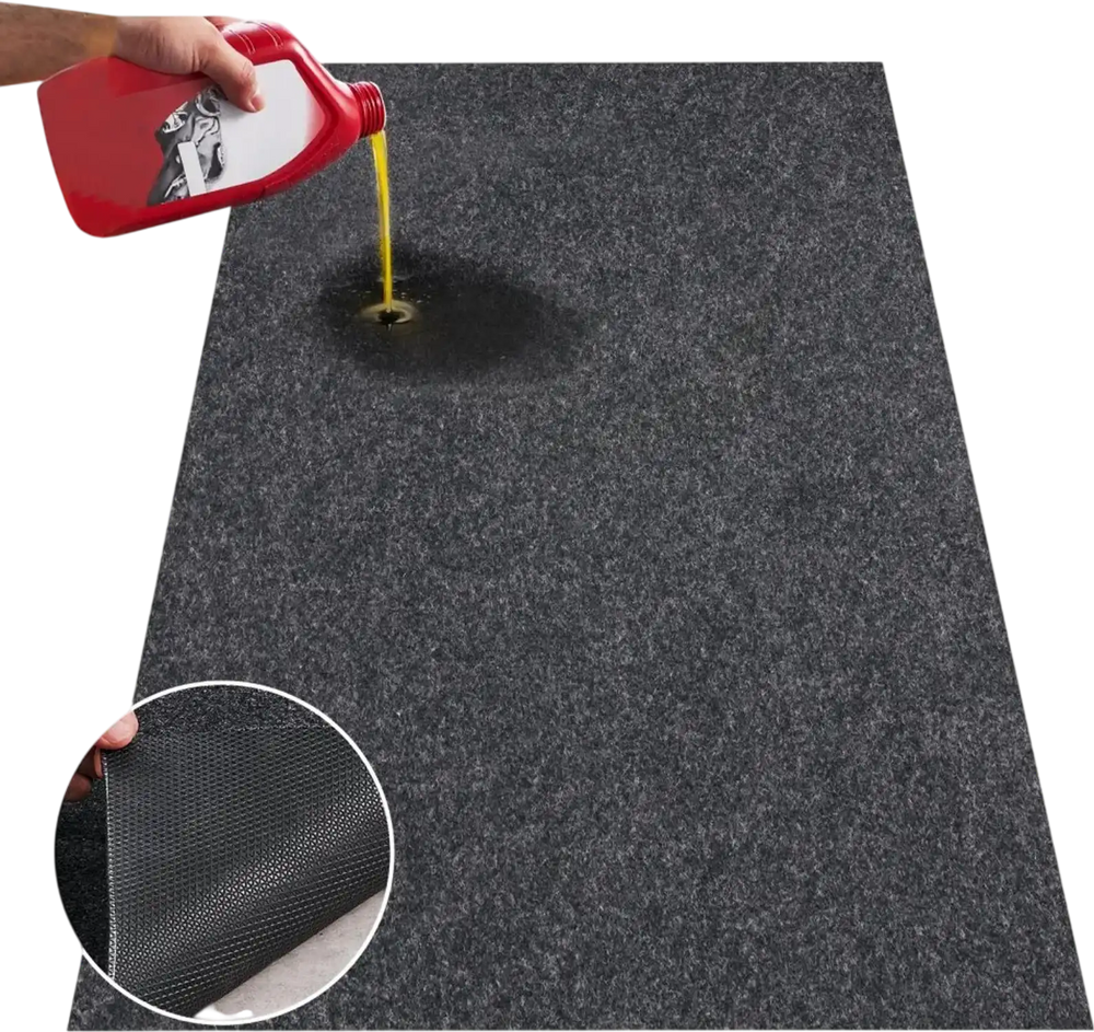 VEVOR Garage Floor Mat, 7.6'x19' Waterproof Protection from Water,Snow, Rain,Mud and Oil for Cars, Non-slip Heavy Duty Containment Mat with TPE Anti-Leak Backing & Easy to Clean & Cuttable
