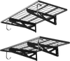 VEVOR 2-Tier Heavy Duty Wall Garage Shelving, 2 x 4 ft Steel Wall Mounted Shelving Unit with Hooks, 24 x 48 Inch Per Shelf Floating Storage Metal Rack for Garage, 500 lbs Total Weight Capacity, Black