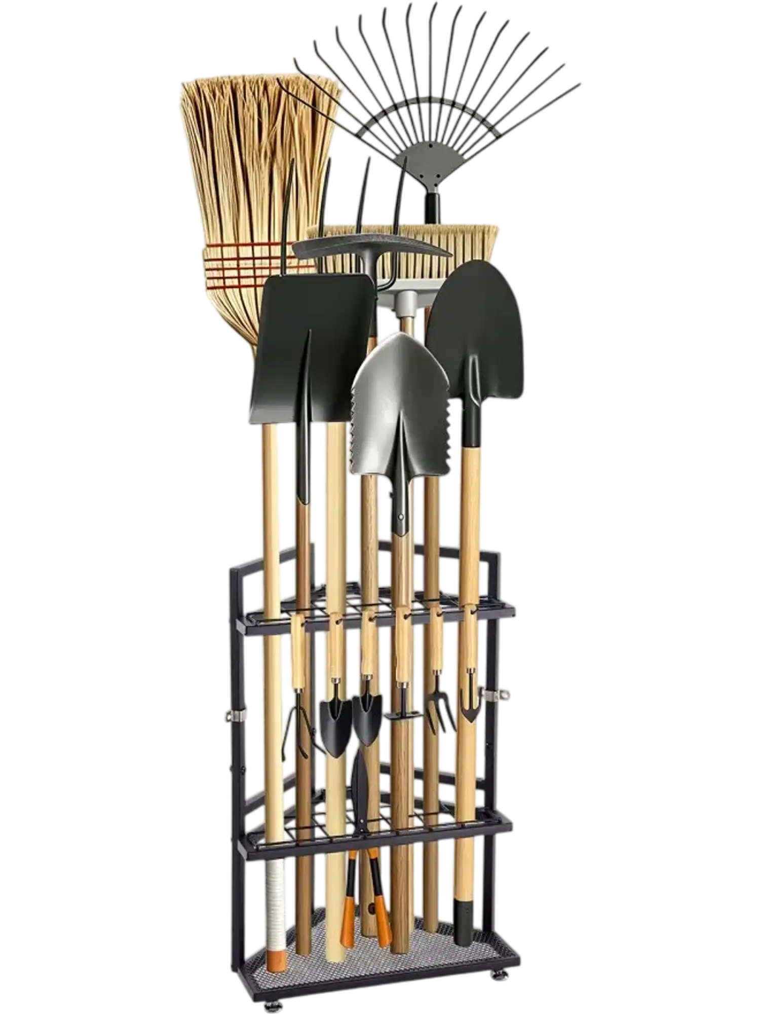 Vevor Tool Organizer Corner Garden Storage Rack 17-Slot Heavy-Duty Steel Black New
