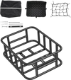 VEVOR Rear Bike Basket, Medium Bicycle Basket with Cargo Net, Liner & Waterproof Cover, Heavy Duty Bike Back Basket for Adult Women/Men Carrying Dogs, Pets, Fruit & Grocery, Mounting Tools Included