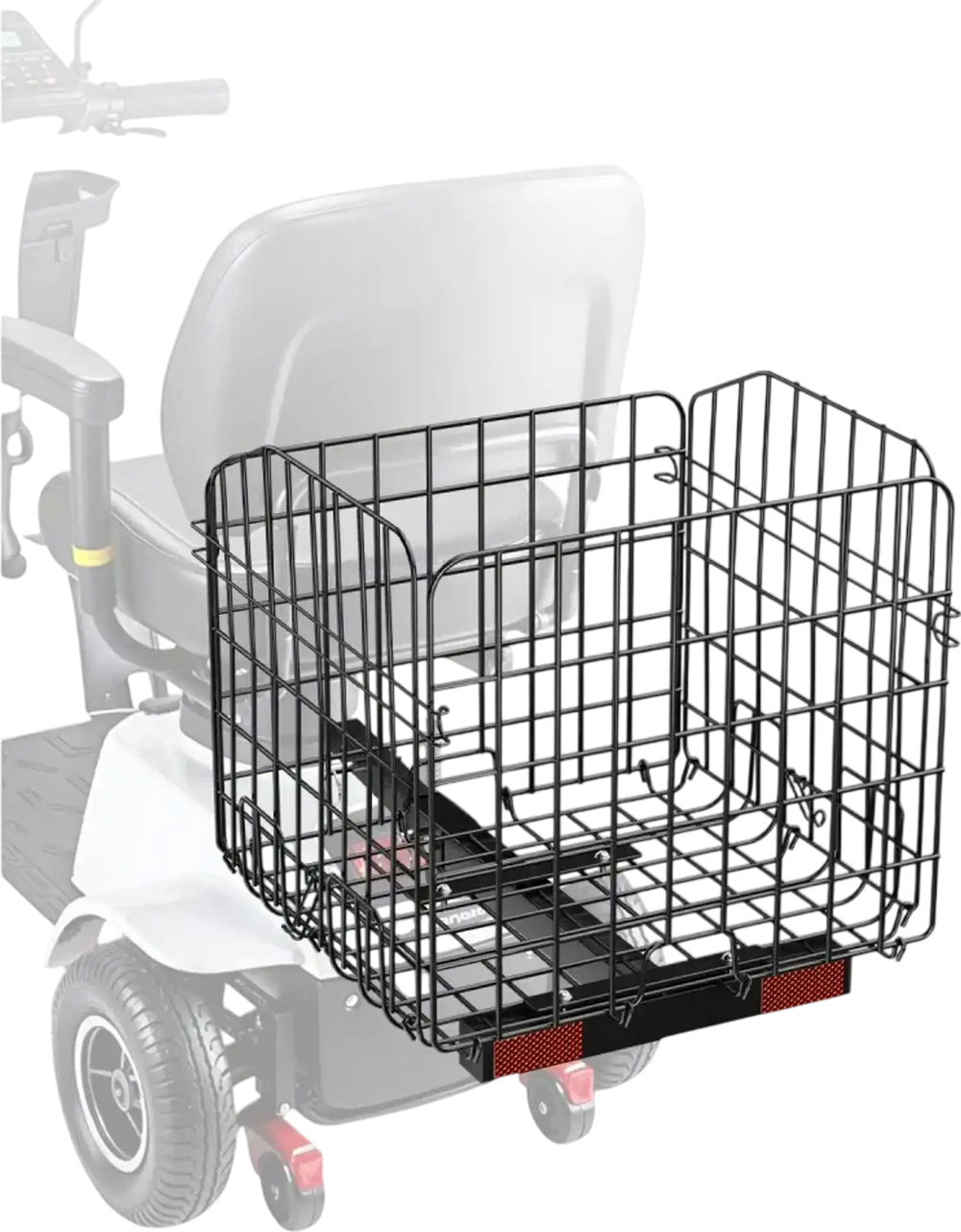 VEVOR Scooter Rear Basket, Folding Metal Wire Basket, Heavy Duty & Spacious Cargo Basket, Works with 1-inch Receiver, Compatible with Most Golden, Drive & Pride Mobility Scooter
