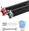 VEVOR Garage Door Torsion Springs, Pair of 0.207 x 2 x 24 in, 16000 Cycles, Electrophoresis Black Coated for Replacement, Garage Door Springs with Non-Slip Winding Bars, Gloves and Mounting Wrench