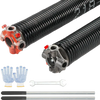 VEVOR Garage Door Torsion Springs, Pair of 0.218 x 2 x 24inch, Garage Door Springs with Non-Slip Winding Bars, 16000 Cycles, Gloves and Mounting Wrench, Electrophoresis Coated for Replacement