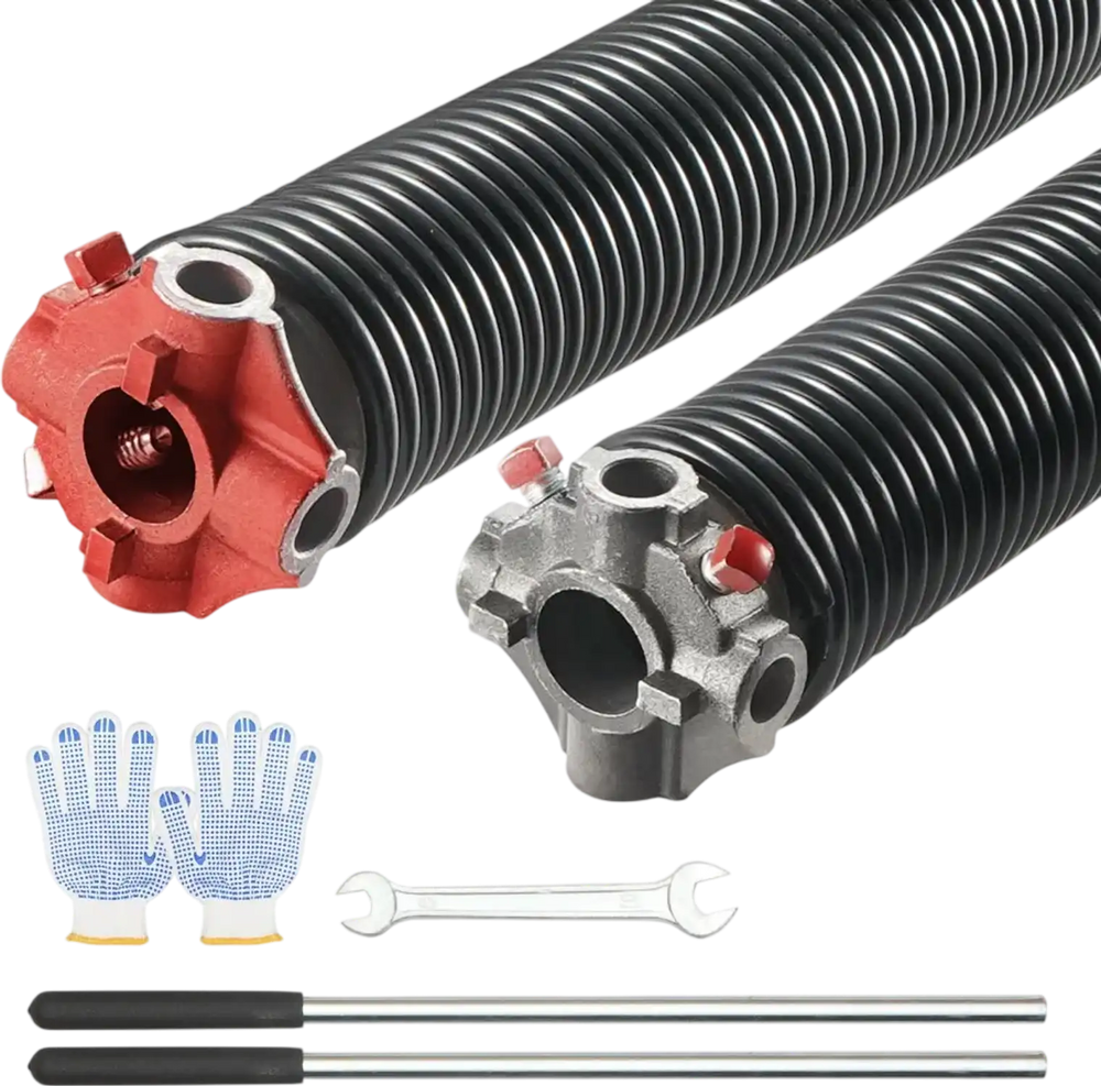 VEVOR Garage Door Torsion Springs, 16000 Cycles, Pair of 0.25 x 2 x 30inch, Garage Door Springs with Non-Slip Winding Bars, Mounting Tool and Gloves, Electrophoresis Coated, for Replacement