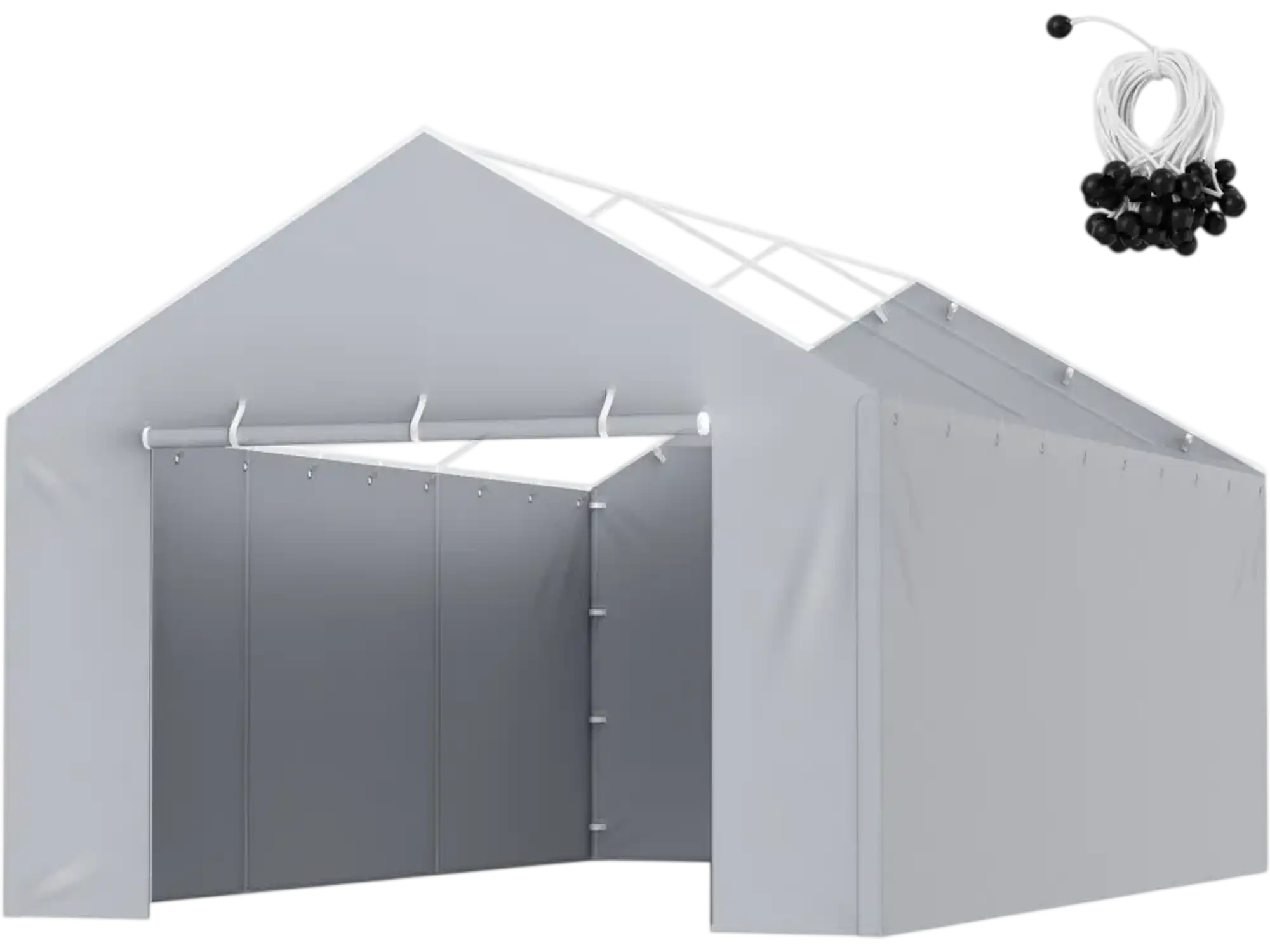 Vevor Carport Replacement Canopy Cover Side Wall 12' x 20' Gray New