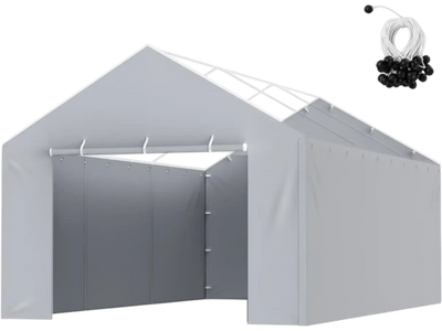 Vevor Carport Replacement Canopy Cover Side Wall 12' x 20' Gray New