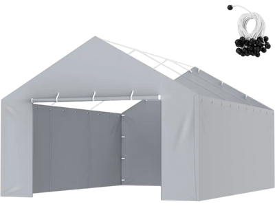 Vevor Carport Replacement Canopy Cover Side Wall 13' x 20' Grey New