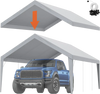 VEVOR Carport Replacement Canopy Cover 13 x 20 ft, Garage Top Tent Shelter Tarp Heavy-Duty Waterproof & UV Protected, Easy Installation with Ball Bungees,Grey (Only Top Cover, Frame Not Include)