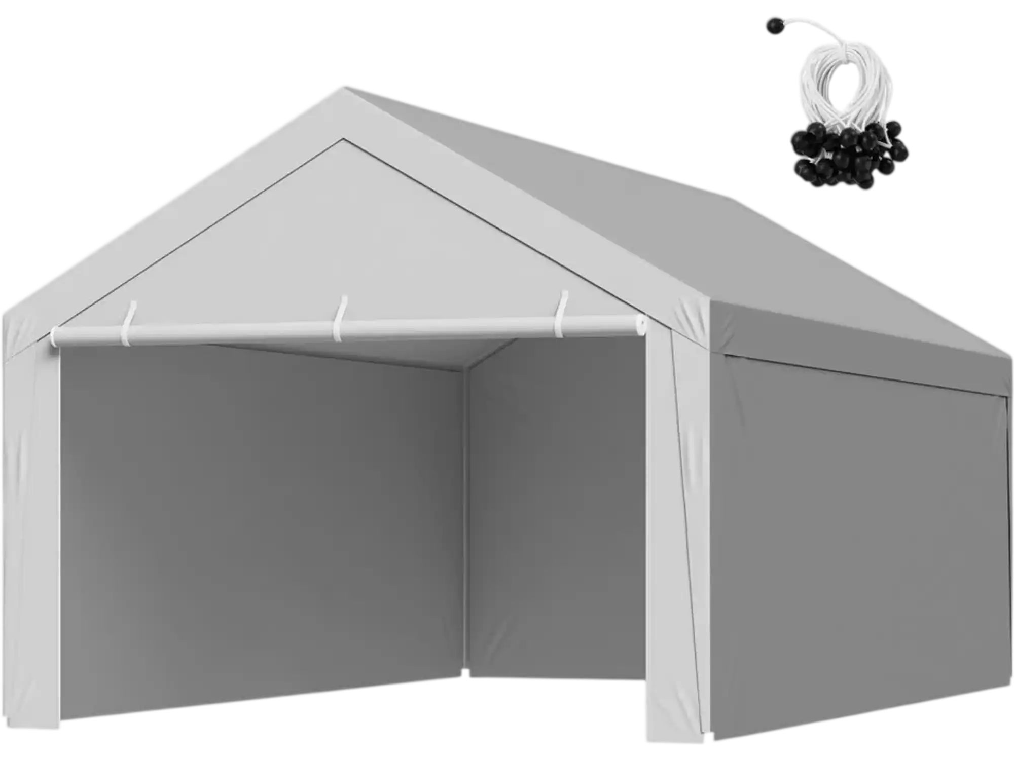 Vevor Carport Replacement Canopy 13' x 20' Waterproof UV-Resistant Grey with Sidewalls New