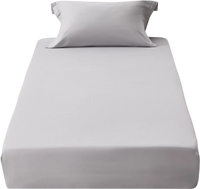 VEVOR Fitted Sheet, 1 Set of 2 Pieces, Twin Size Elastic Fitted Sheet with High-Quality Microfiber, Wear-Resistant & Breathable Twin Fitted Sheet with Single-Sided Brushing, Fit for 15 in Mattress