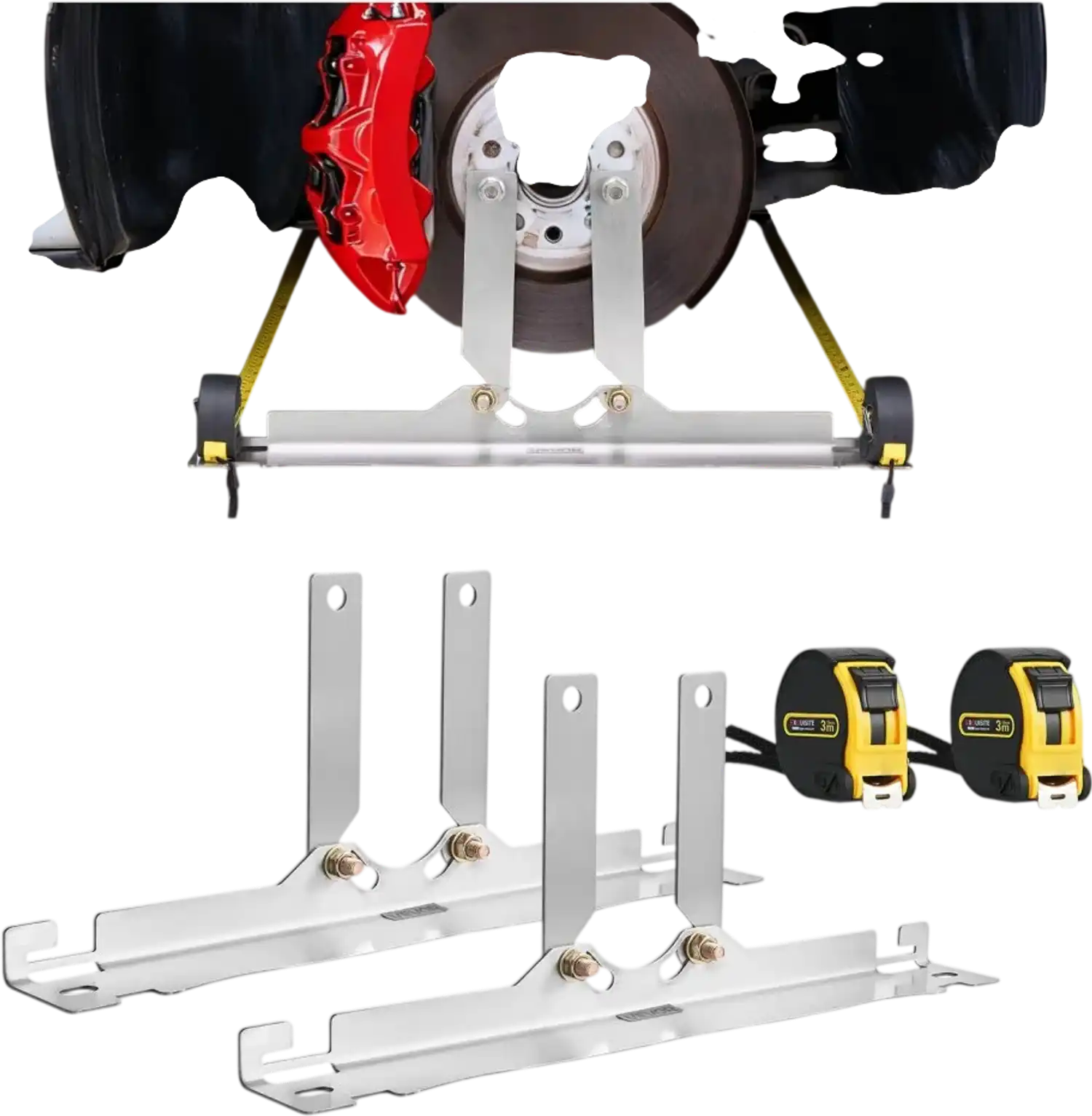 Vevor Wheel Alignment Tool Heavy Duty Toe Alignment Plates with Measuring Tapes New