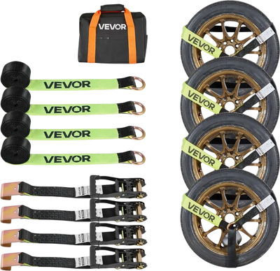 Vevor Tie-Down Kit Wheel Chock Tire-Style Flat Hook 10009 lbs Break Strength 3333 lbs Working Load New