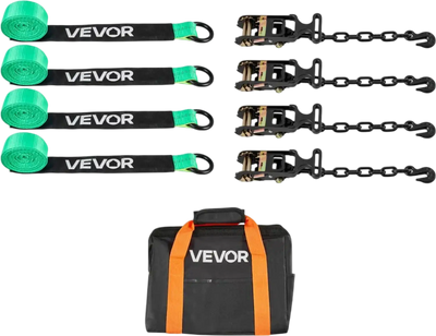 Vevor Wheel Chock Tie-Down Kit Tire-Style Tow Dolly Strap System New