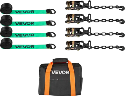 Vevor Wheel Chock Tie-Down Kit Tire-Style Car Tow Dolly Strap New